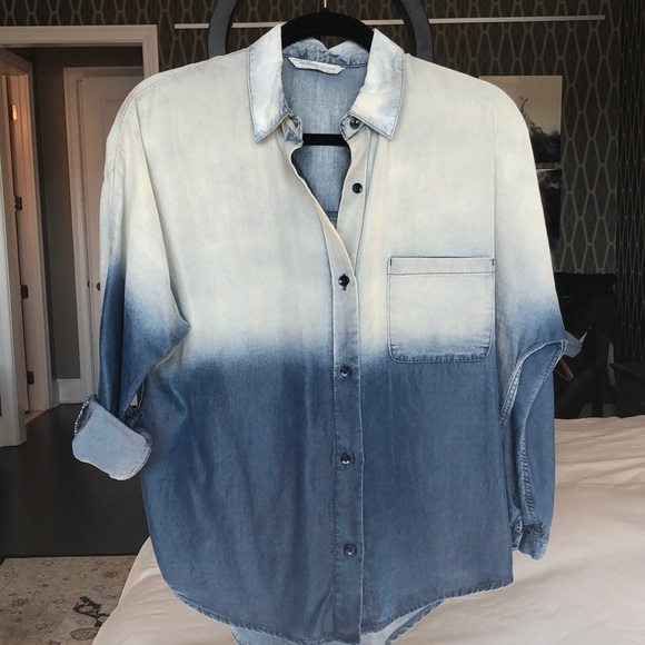 MANGO Chambray Ombré button up - Picture 1 of 7